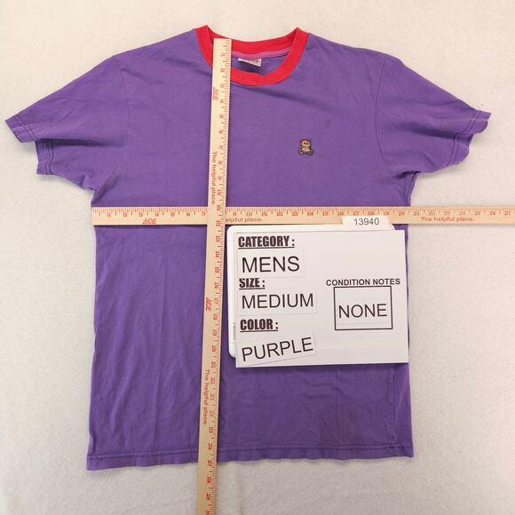 Teddy Frersh Graphic Short Sleeve Crew Neck T Shirt Mens Size Medium M Purple - Picture 5 of 9